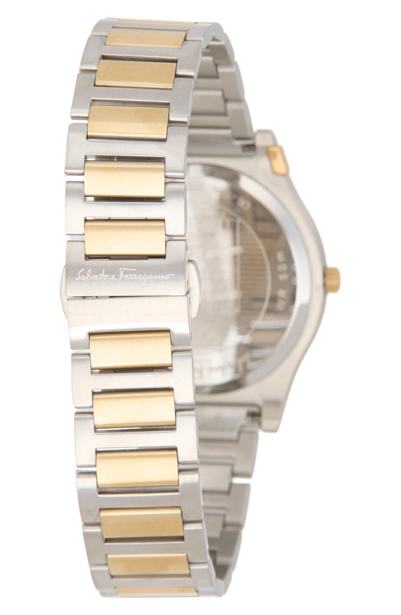 FERRAGAMO Gancini Two-Tone Bracelet Watch, 38mm, Alternate, color, Blue/ Two Tone