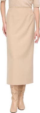 Lafayette 148 New York Camel Hair Midi Pencil Skirt