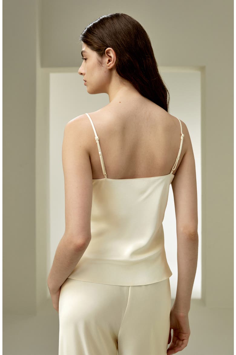 Women's Double-Faced Silk Charmeuse Camisole, Alternate, color, Lily White