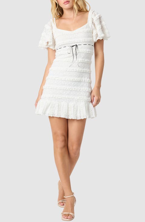 Flutter Sleeve Lace Minidress