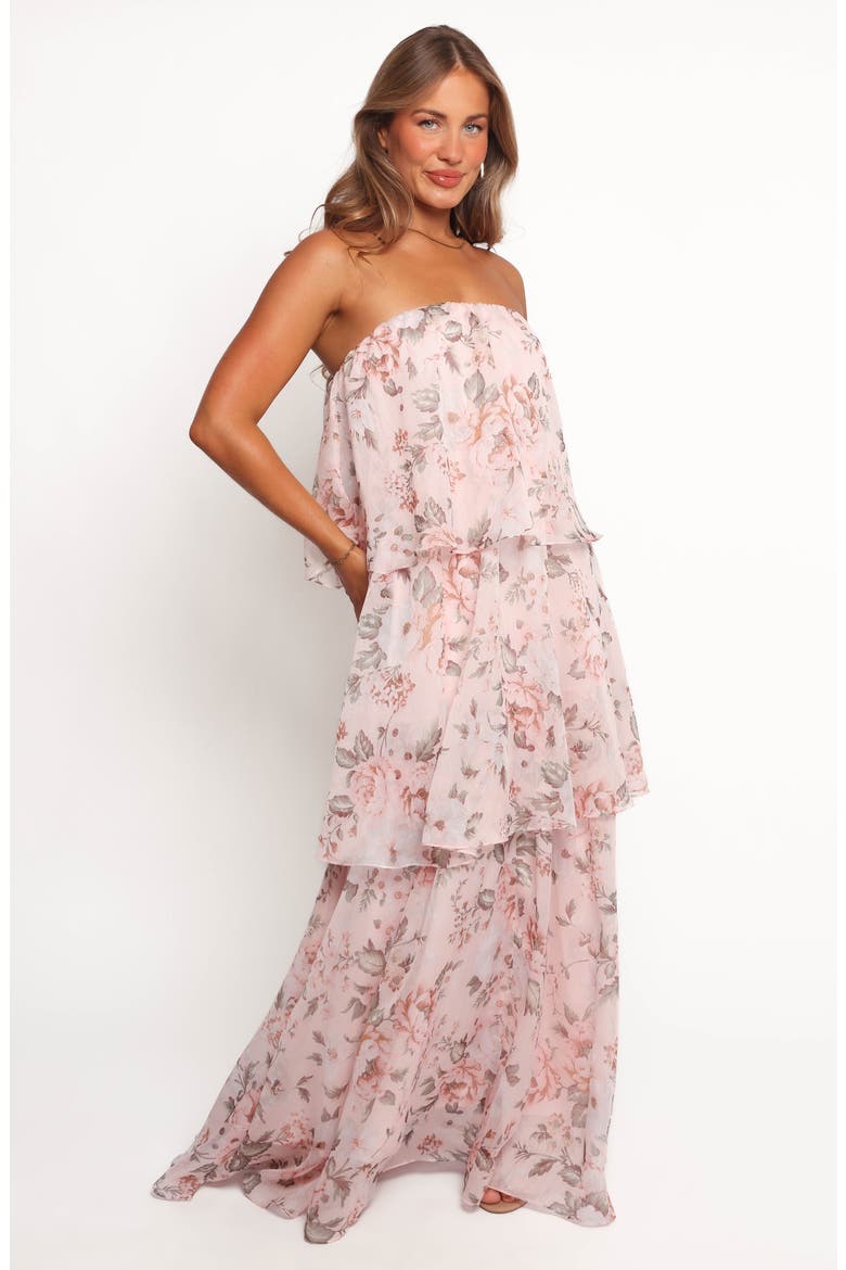 Bloom Tiered Strapless Maxi Dress, Alternate, color, FLORAL