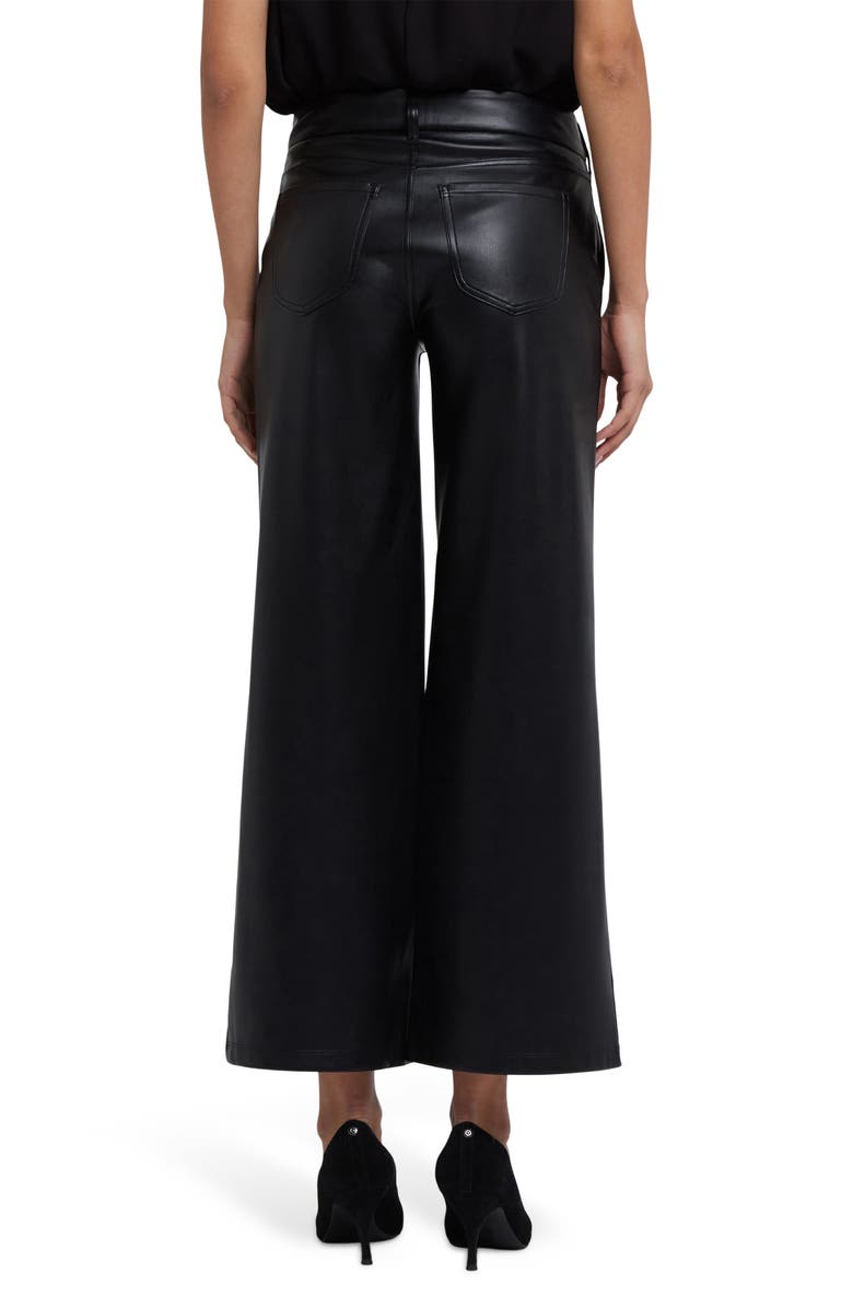 NYDJ Faux Leather Wide Leg Ankle Pants, Alternate, color, Black