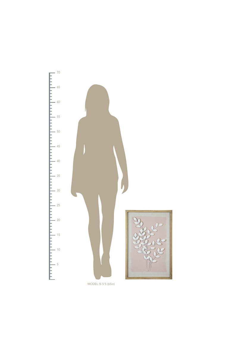 STRATTON HOME DECOR Framed Pink Leaf Wall Art, Alternate, color,