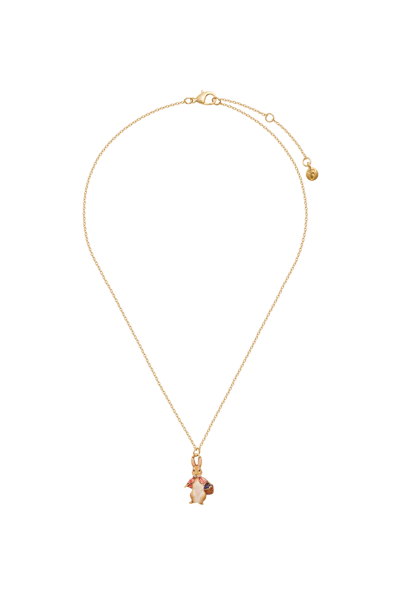x Peter Rabbit Cotton-tail Necklace, Alternate, color, Gold