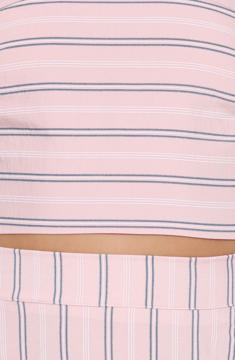 Petal & Pup Serafina Stripe Strapless Top & Maxi Skirt Set, Alternate, color, Blue Stripe