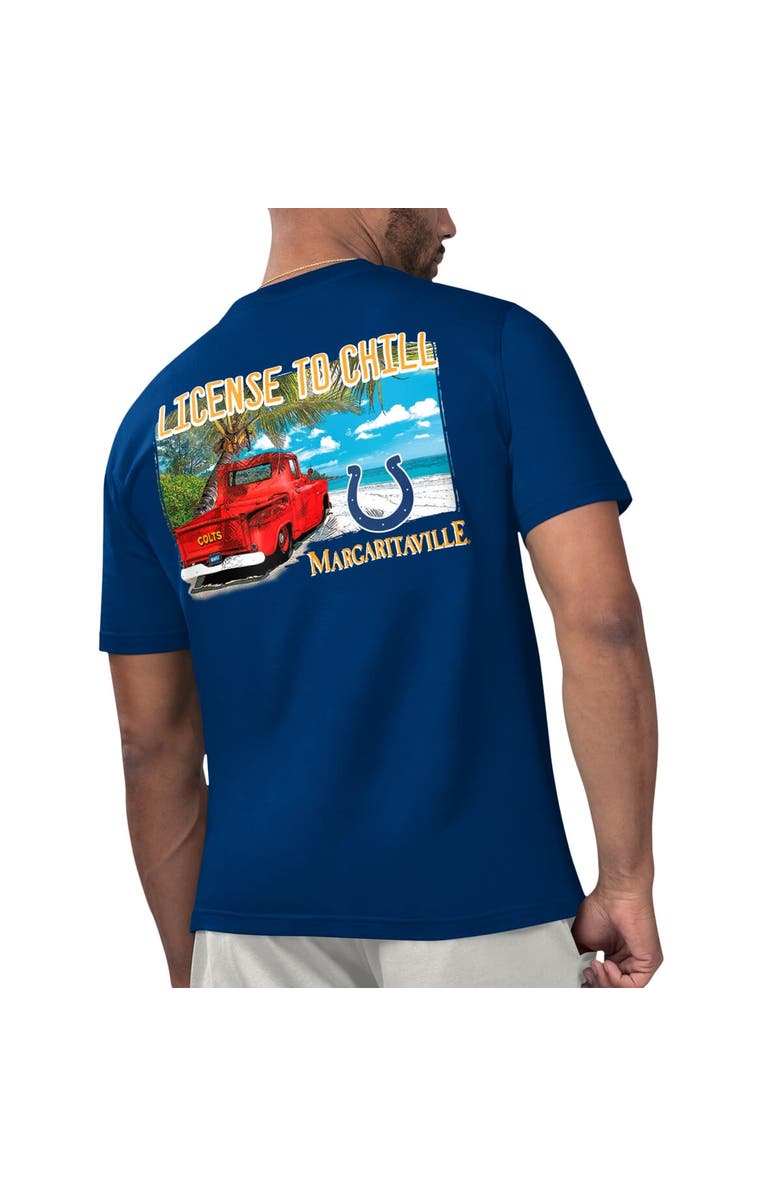 Margaritaville Men's Margaritaville Royal Indianapolis Colts Licensed to Chill T-Shirt, Alternate, color,