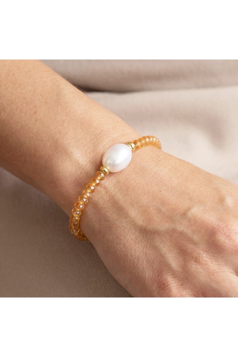 Citrine Bead Pearl Bracelet, Alternate, color, Citrine
