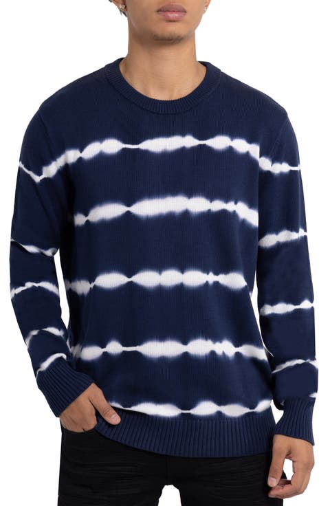 Striped Tie Dye Crewneck Sweater