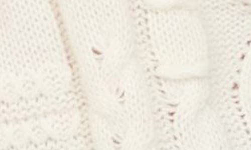 Blu Pepper Mixed Cable Knit Sweater In Neutral