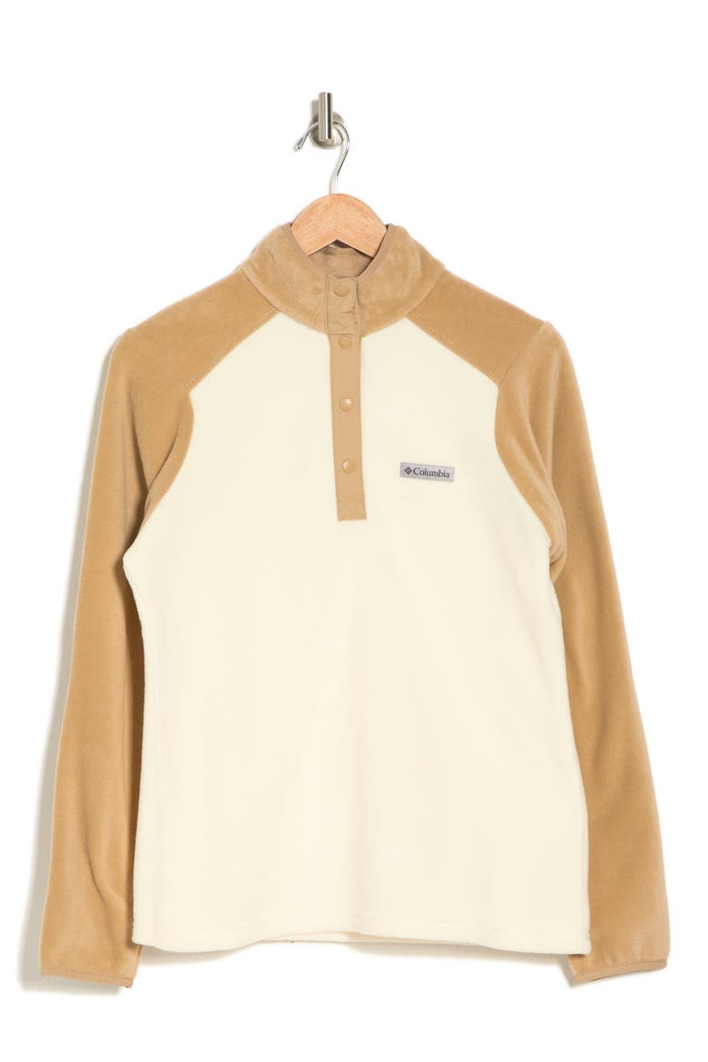 Mount Cannon Half-Snap Fleece Pullover Sweatshirt, Alternate, color, CHALK/ BEACH