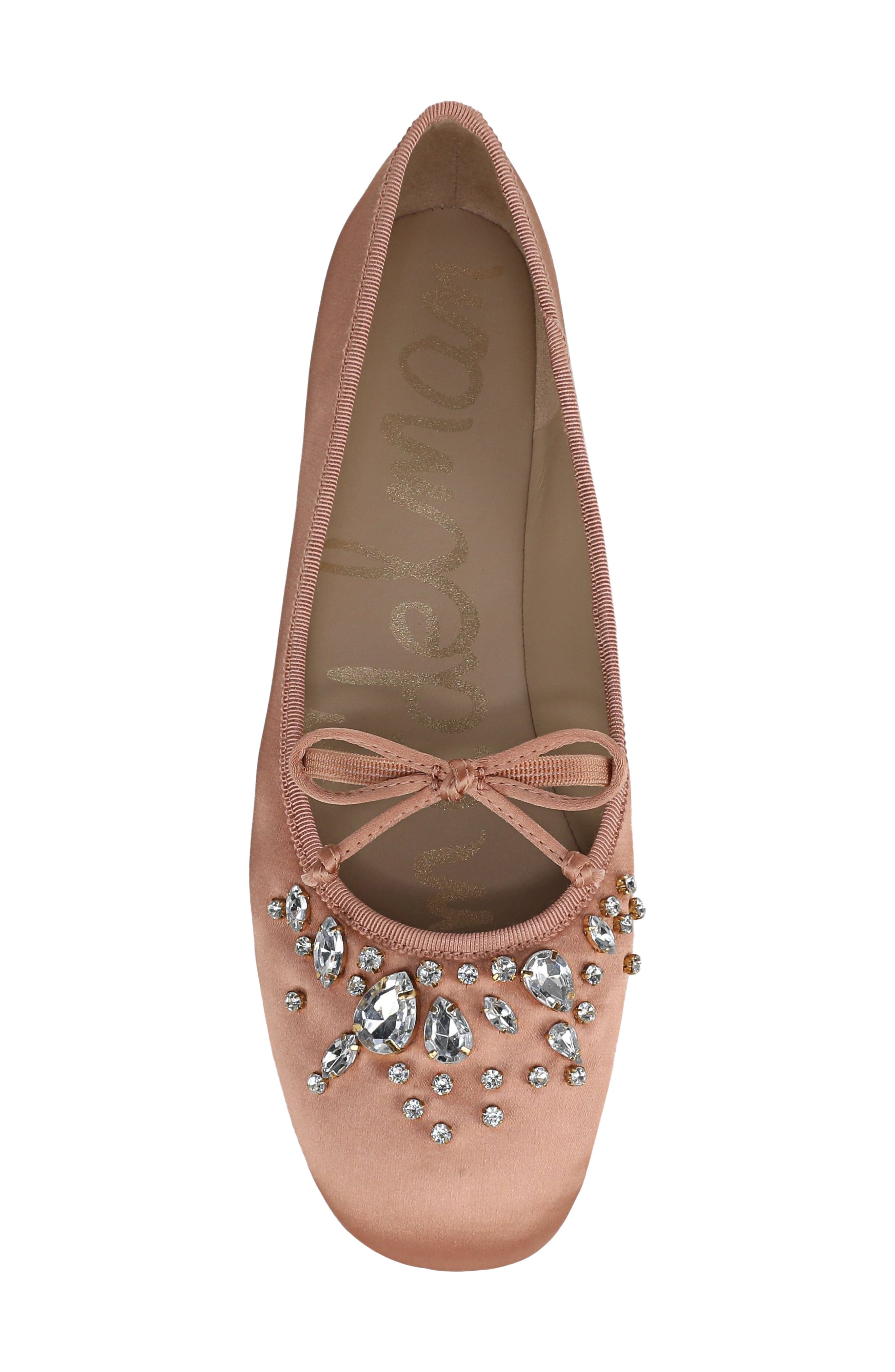 Amy Crystal Embellished Ballet Flat, Alternate, color, SPICED CORAL