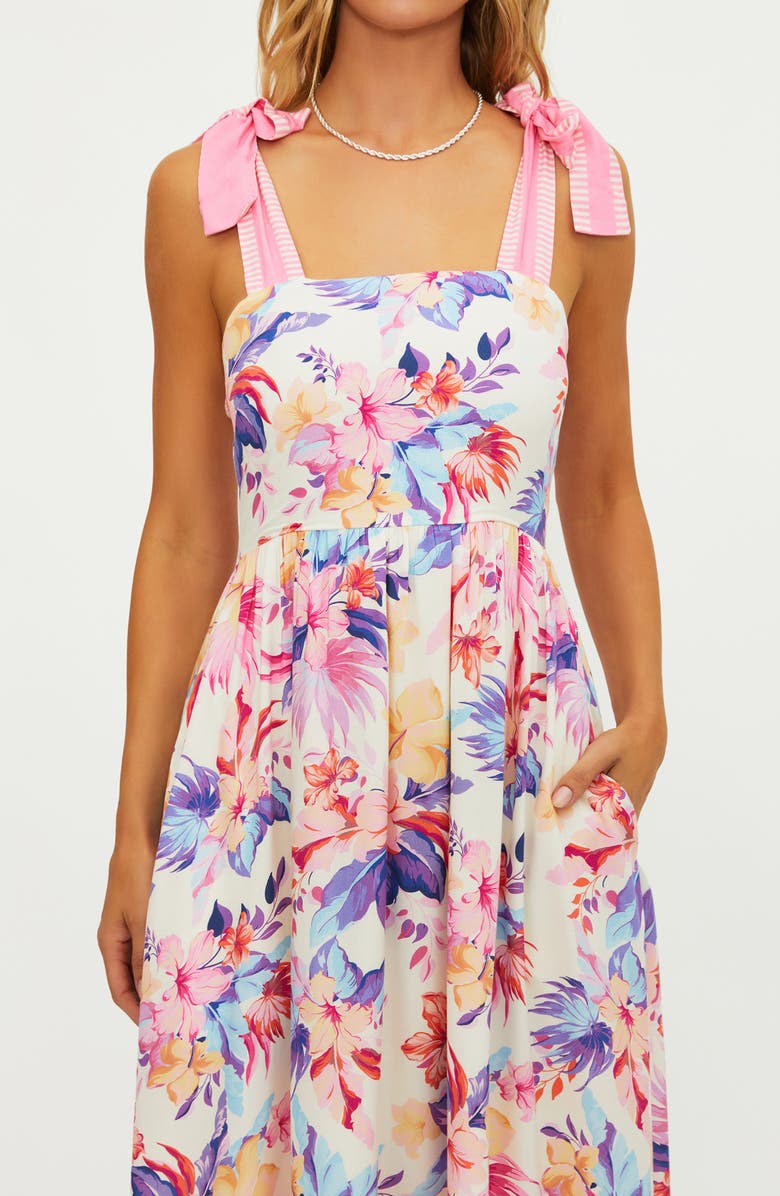 Beach Riot Charlotte Floral Fit & Flare Dress, Alternate, color, Hibiscus Garden