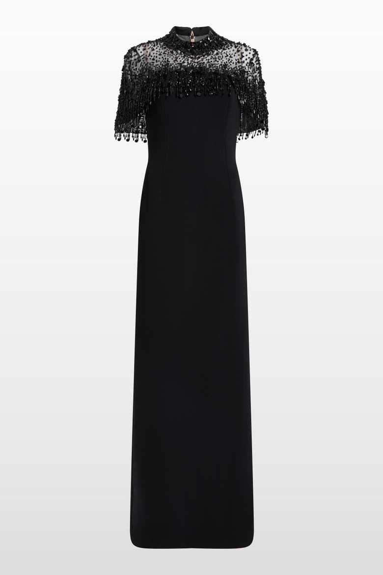 Livia Beaded-Embellishment Maxi Dress, Main, color, Liquorice