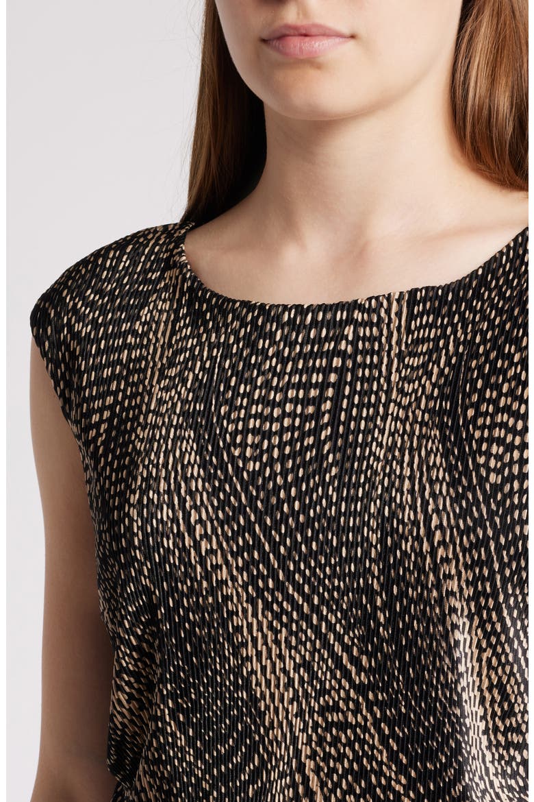 Tie Waist Sleeveless Dress, Alternate, color, BLACK/ CAMEL