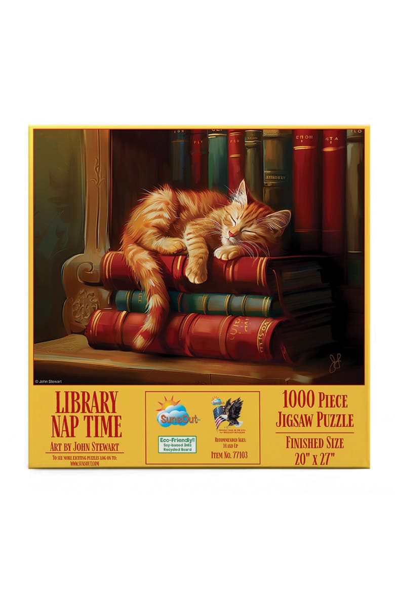 Library Nap 1000 piece Jigsaw Puzzle for Adults, Alternate, color, Multicolor