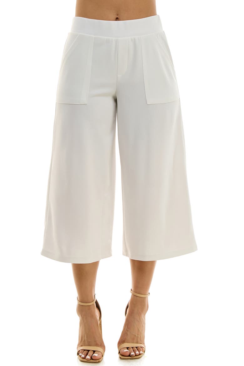 Elastic Waist Culotte Pants, Main, color, IVORY