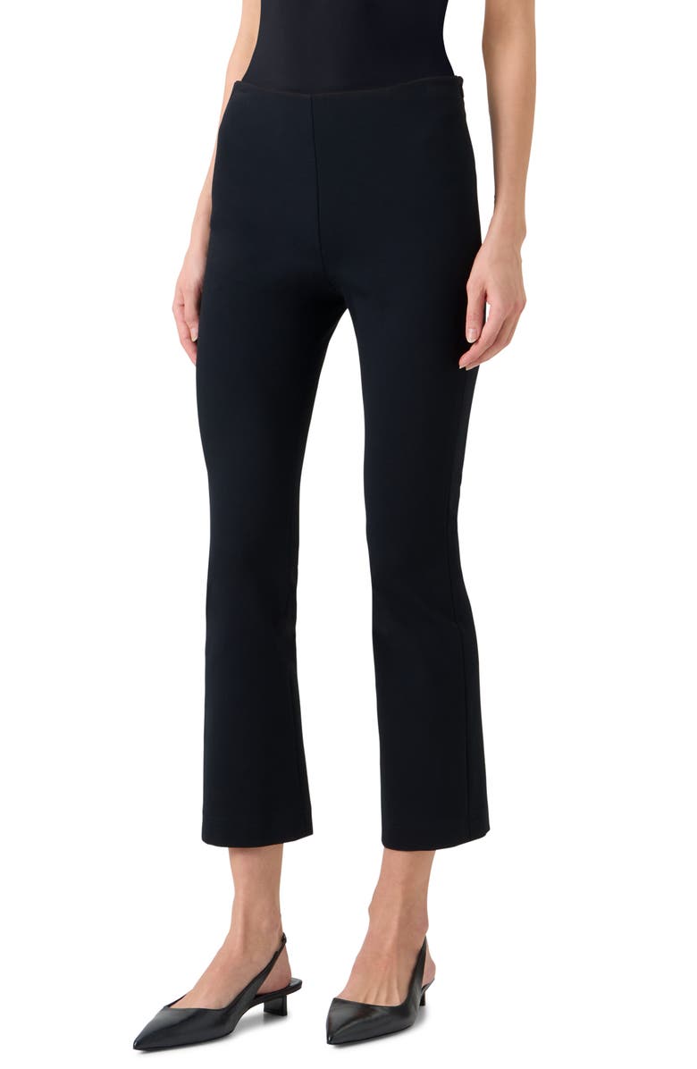 Akris punto Stretch Crepe Crop Pants, Alternate, color, Black