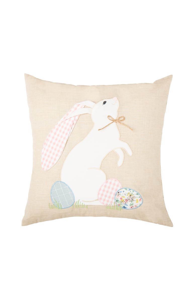 C&F Home Easter Bunny Eggs Accent Throw Pillow 18" x 18", Main, color, Brown