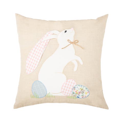Easter Bunny Eggs Accent Throw Pillow 18" x 18"