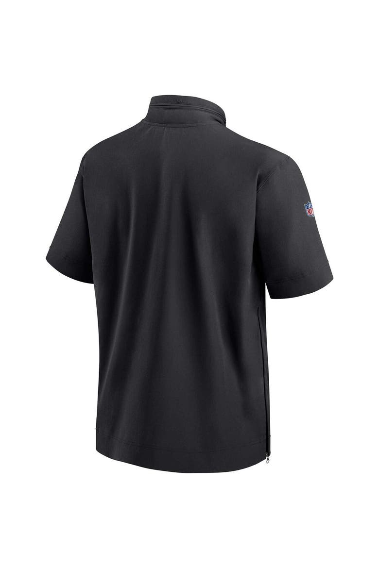 Men's Nike  Black Jacksonville Jaguars Sideline Coach Short Sleeve Hoodie Quarter-Zip Jacket, Alternate, color, Black