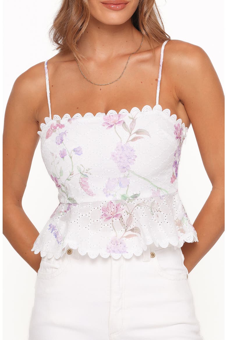 Adams Peplum Top, Main, color, PURPLE FLORAL