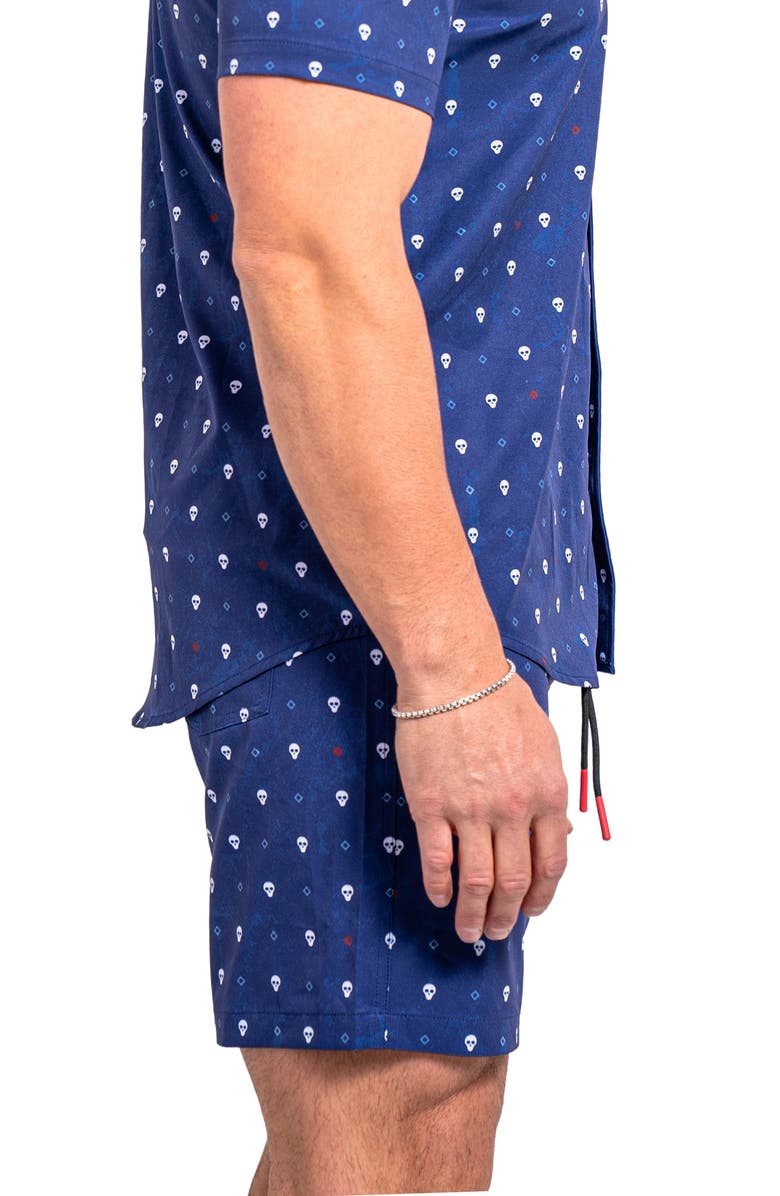 Maceoo Lionskull Blue Swim Trunks, Alternate, color, Blue