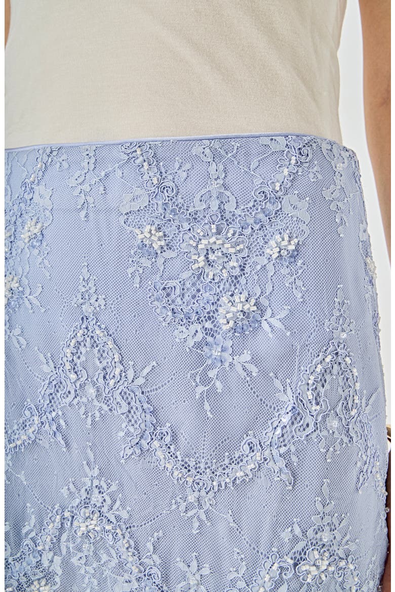 Sequin Lace Midi Skirt, Alternate, color, POWDER BLUE