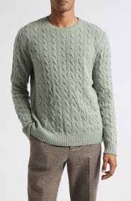 Valentino Maglia VLOGO Signature Cabled Virgin Wool Crewneck Sweater