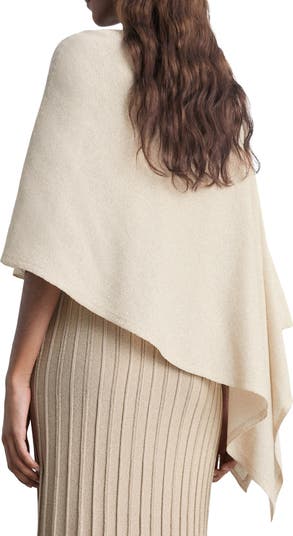 MANGO Metallic Asymmetric Knit Cape | Nordstrom