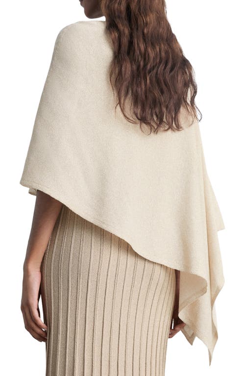 Mango Metallic Asymmetric Knit Cape In Gold