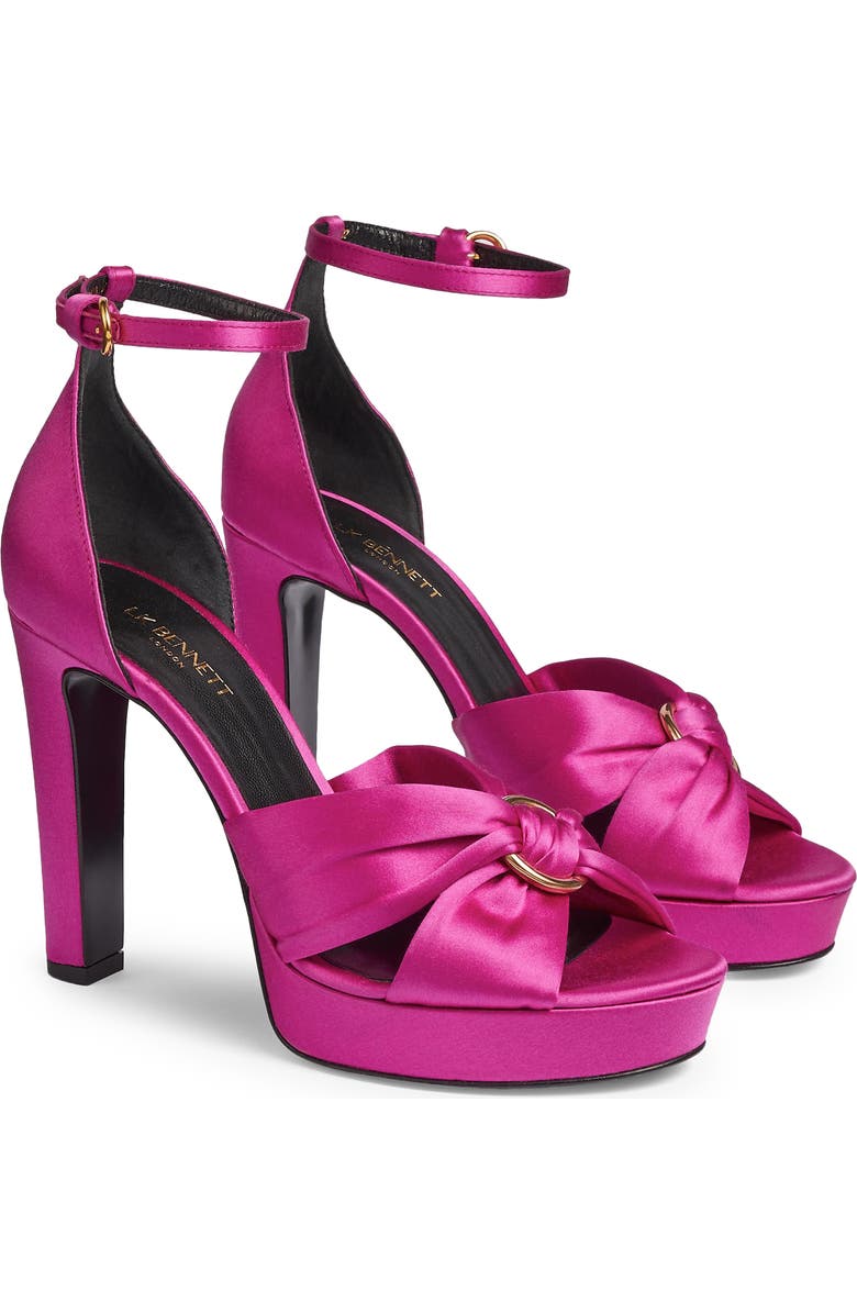 LK Bennett Aysha Satin Ankle Strap Sandal, Main, color,