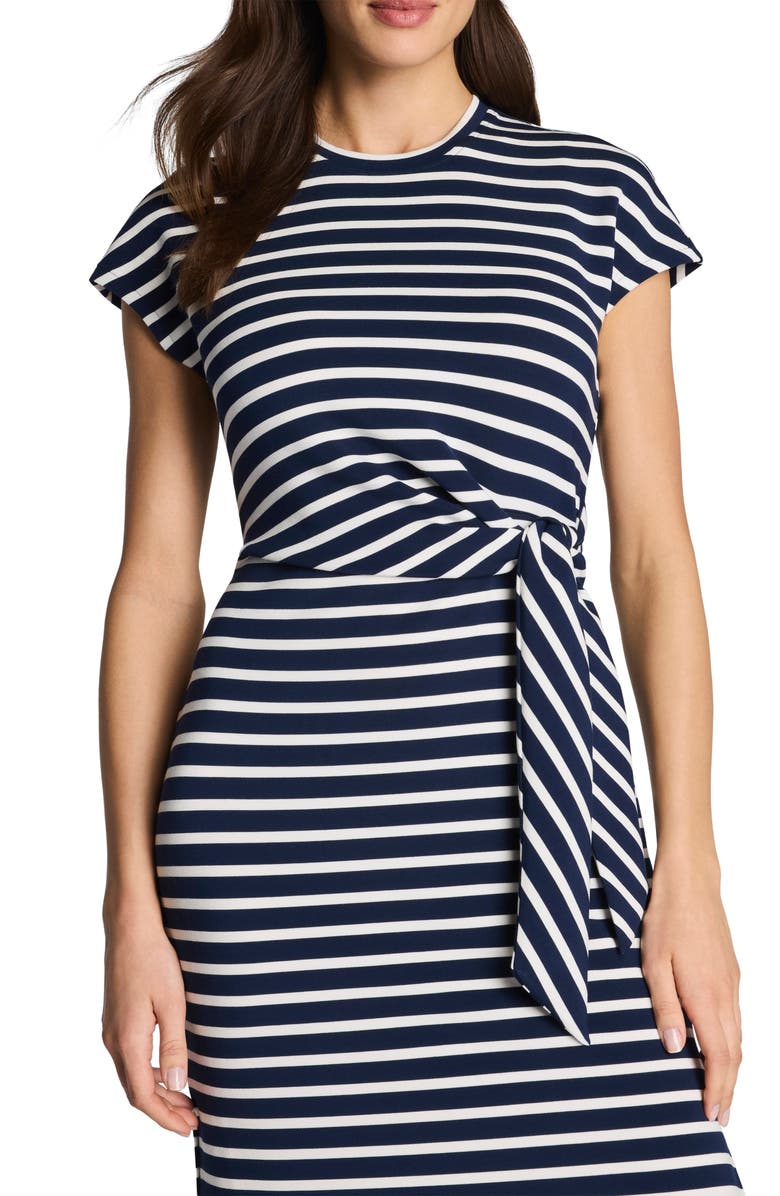 SPANX<sup>®</sup> Stripe Tie Waist Maxi Dress, Alternate, color, Yacht / Navy