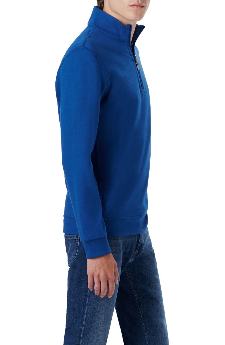 Bugatchi Reversible Knit Quarter Zip Pullover, Alternate, color, French Blue