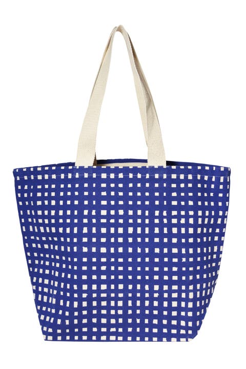 Micro Grid Wide Tote Bag