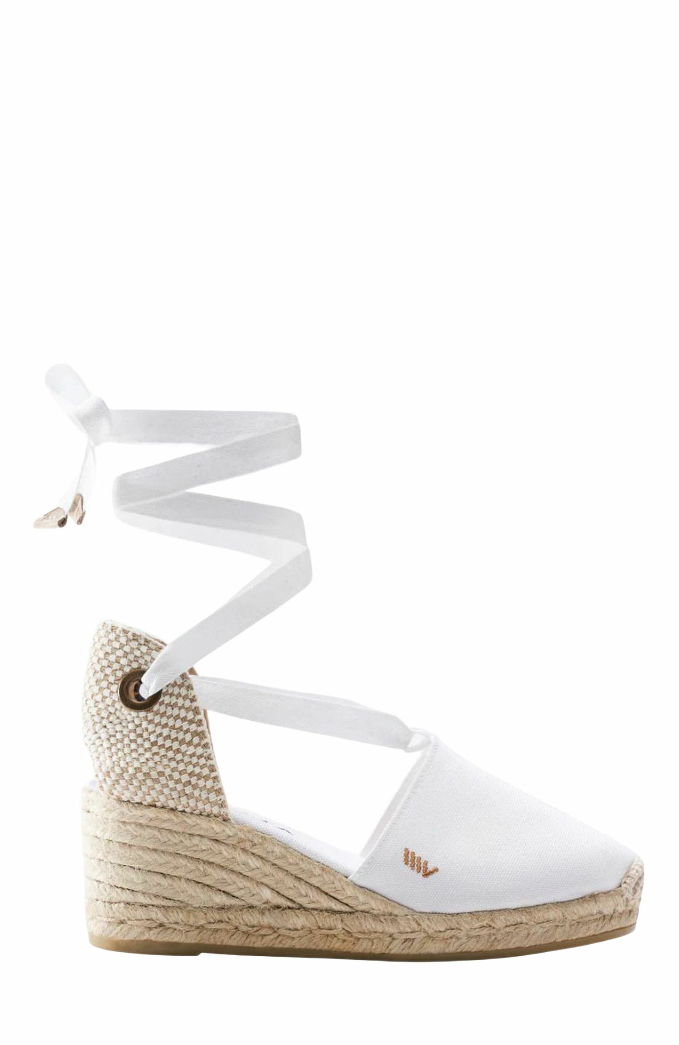 Escala Canvas Espadrille Wedges, Alternate, color, White