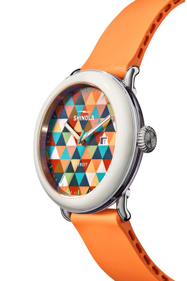 The Detrola Color Theory Rubber Strap Watch, 41mm, Alternate, color, COLOR THEORY A/ORANGE
