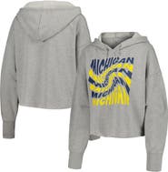 ZOOZATZ Women's ZooZatz Gray Michigan Wolverines Swirl Cropped Pullover Hoodie