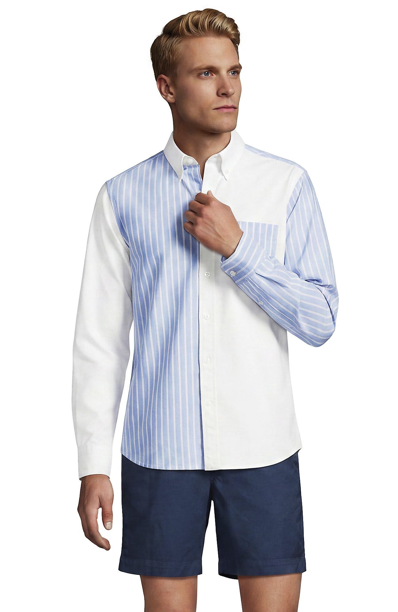 White/Blue Colorblock