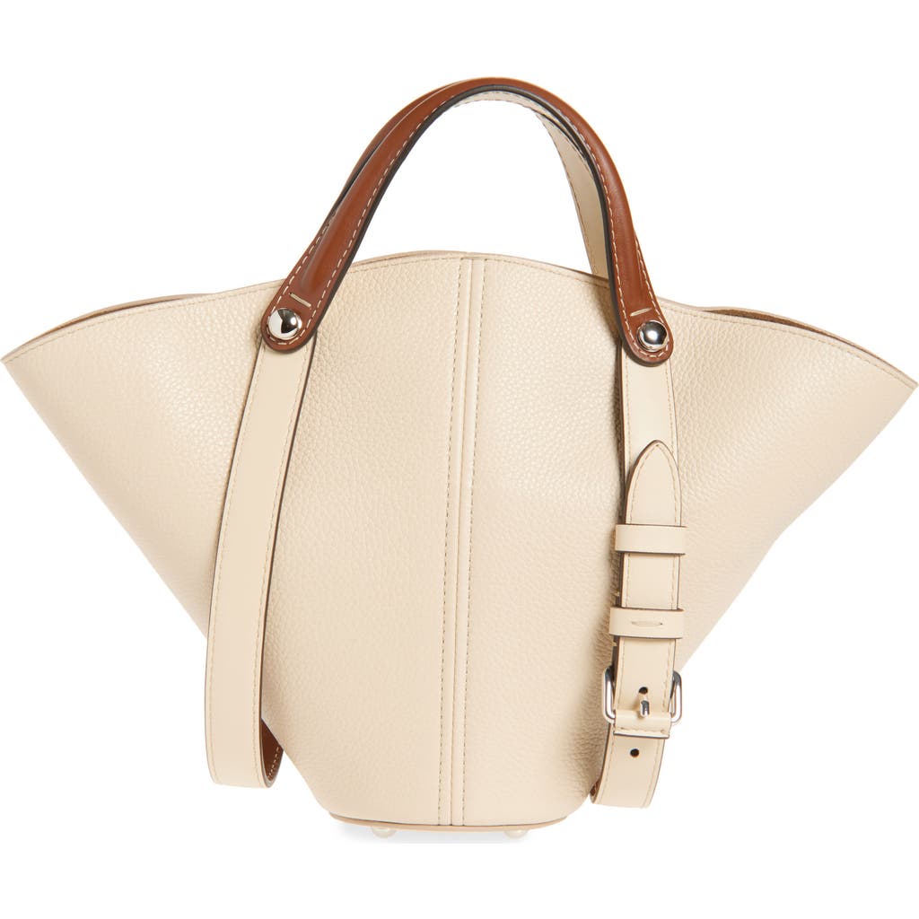 Maison Margiela Small Dress-age Leather Tote In Amande/cehestnut/amande