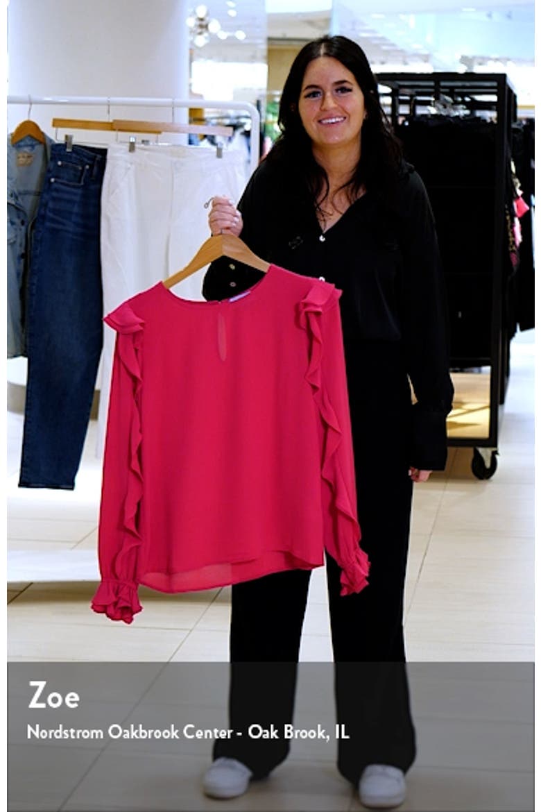 Ruffle Sleeve Crepe Top video