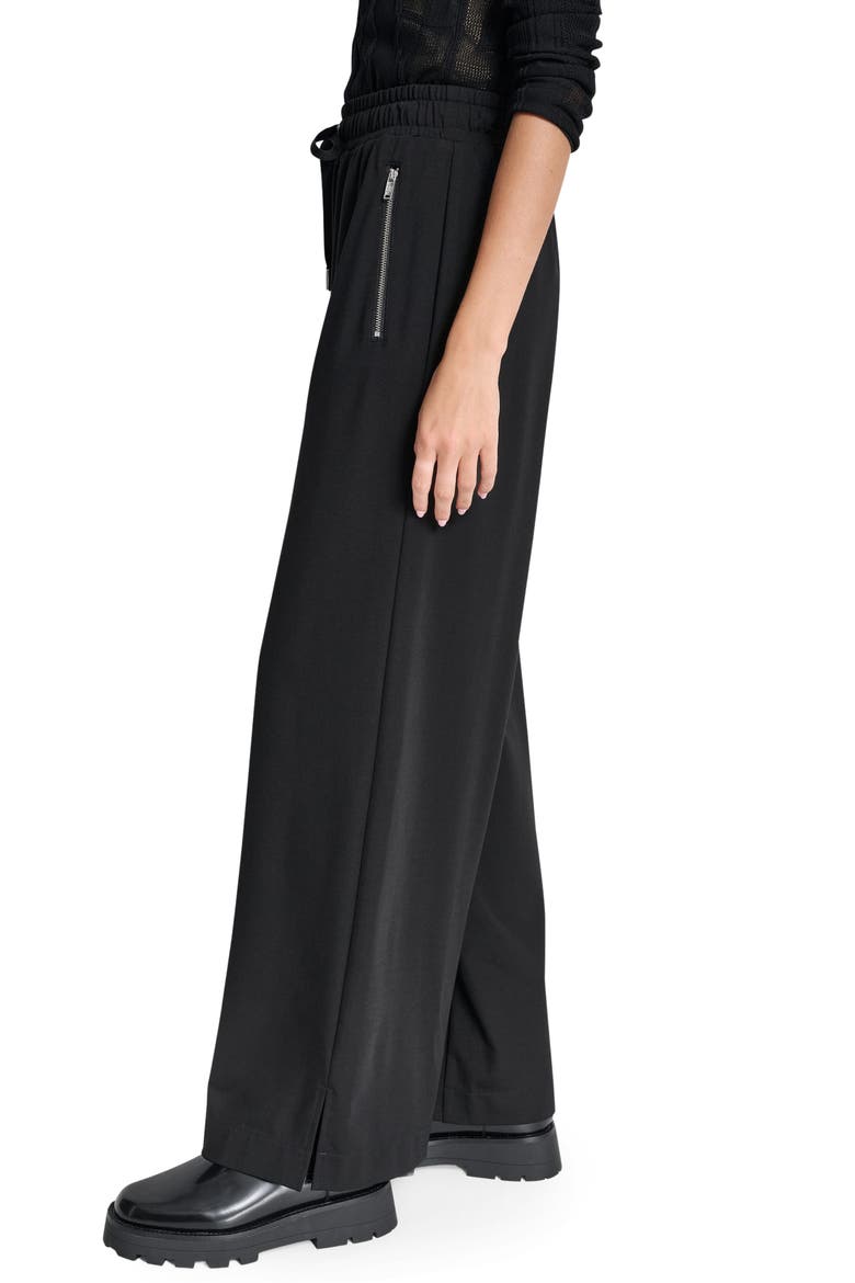 Bank St Wide Leg Pull-On Pants, Alternate, color, BLACK