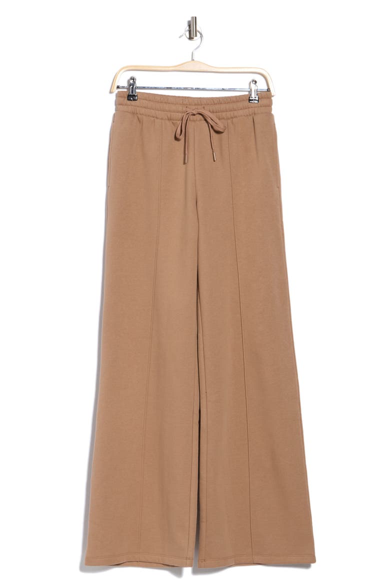 LuxeFleece Pintuck Wide Leg Pants, Main, color, DESERT SAND