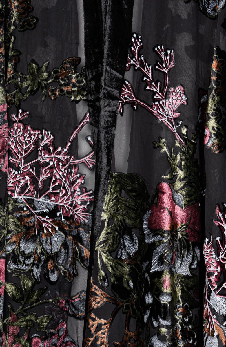 SAACHI Ione Velvet Burnout Ruana, Alternate, color, Black