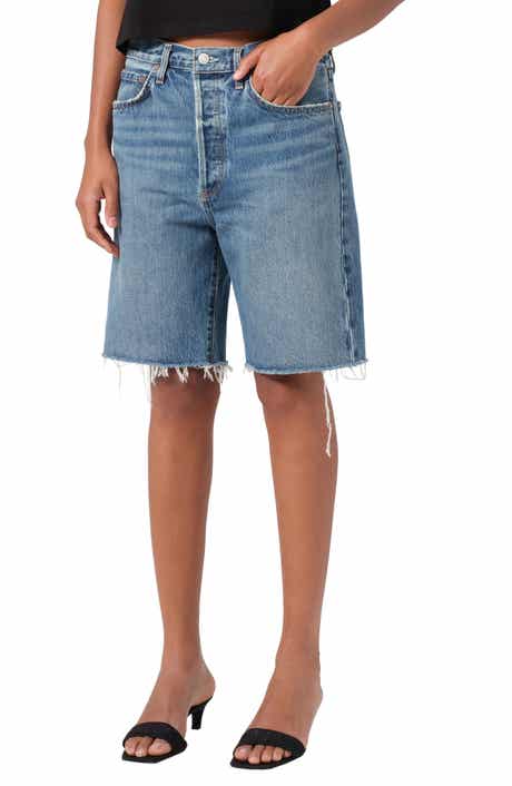 AGOLDE '90s Long Cutoff Denim Shorts