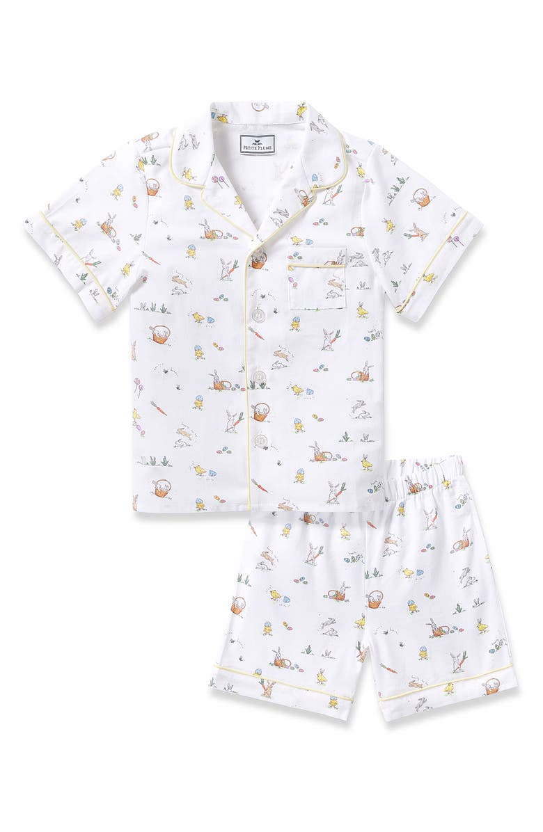 Petite Plume Kids' Easter Print Two-Piece Short Pajamas, Main, color, 