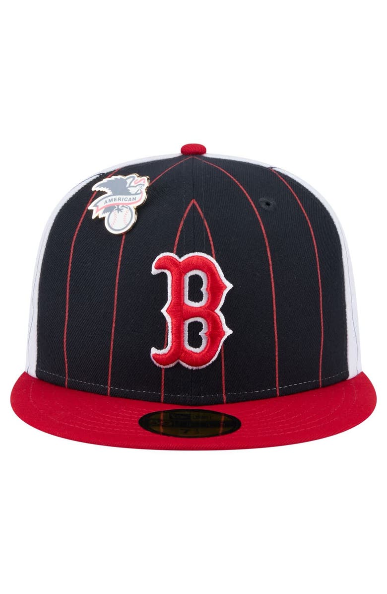 New Era Men's New Era Navy Boston Red Sox Pinstripe 59FIFTY Fitted Hat, Alternate, color, Navy