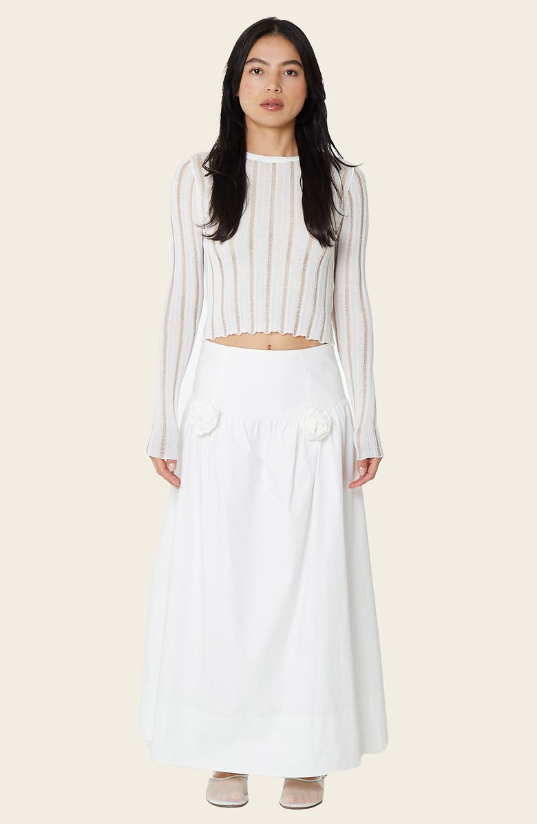 Find Me Now Tamia Rosette Cotton Maxi Skirt, Alternate, color, 