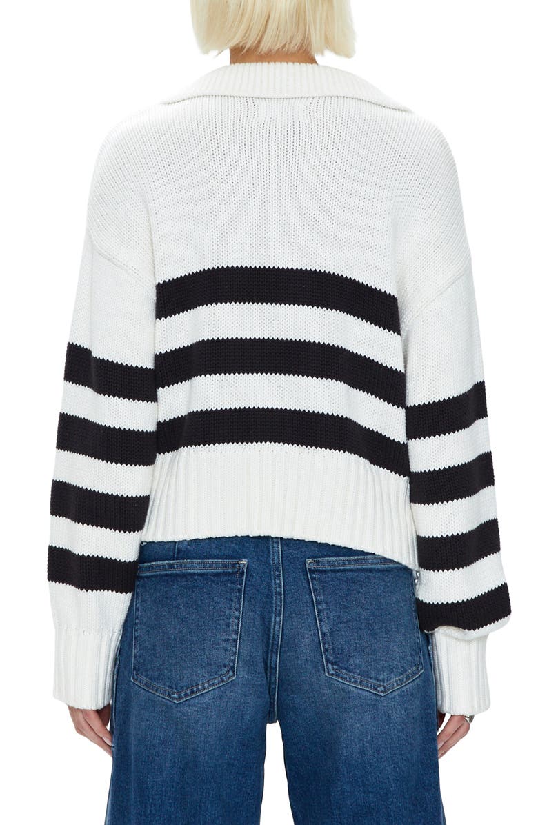 Pistola Arlo Stripe Cotton Polo Sweater, Alternate, color, Midnight Cream Stripe