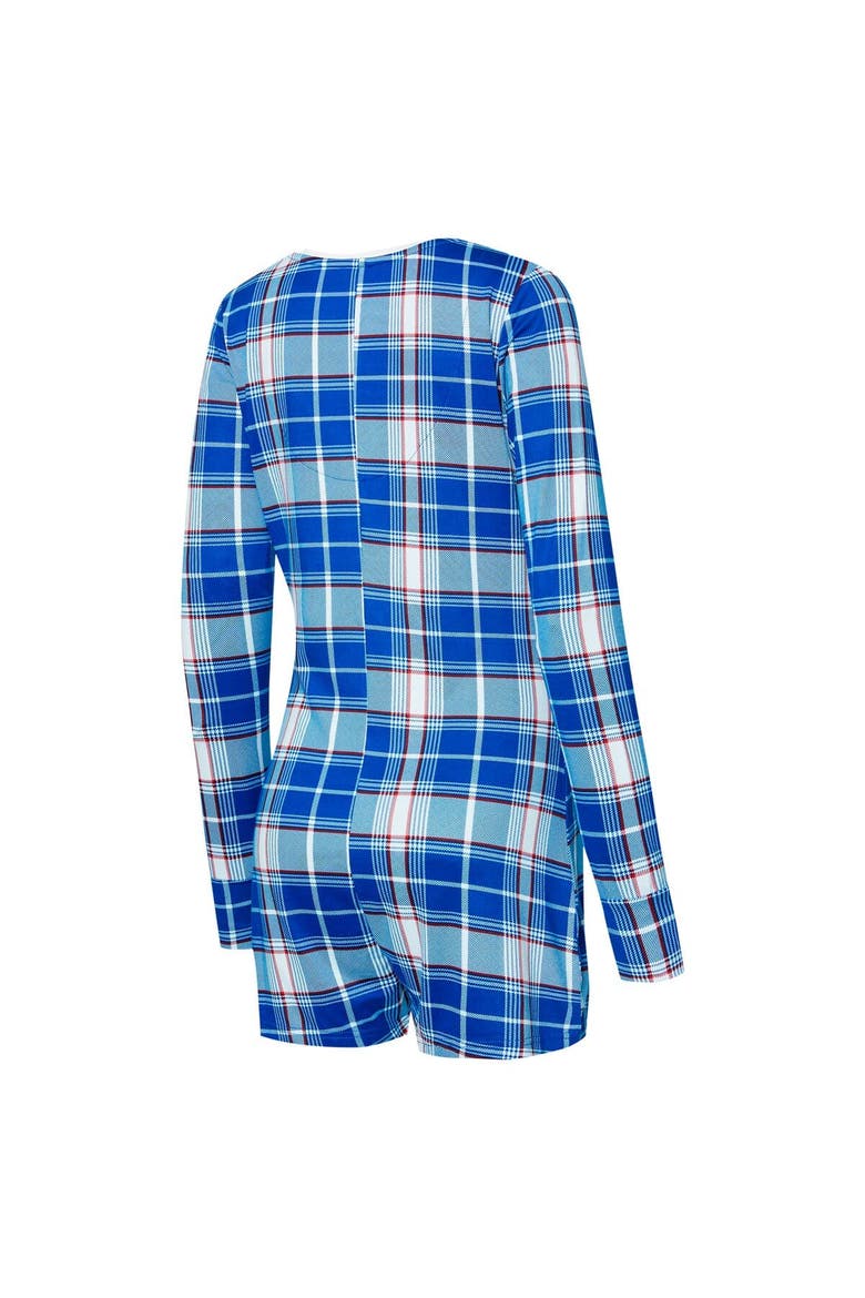 Women's Concepts Sport Royal Philadelphia Phillies Ashford Plaid V-Neck Knit Romper, Alternate, color, Royal