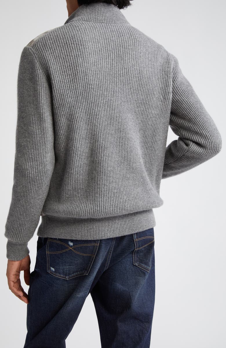 Brunello Cucinelli Suede & Cashmere Knit Jacket, Alternate, color,